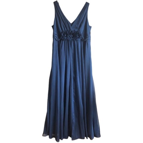 NWT Adrianna Papell Occasion Dress Size 20W Navy Floral Bodice - Picture 2 of 16